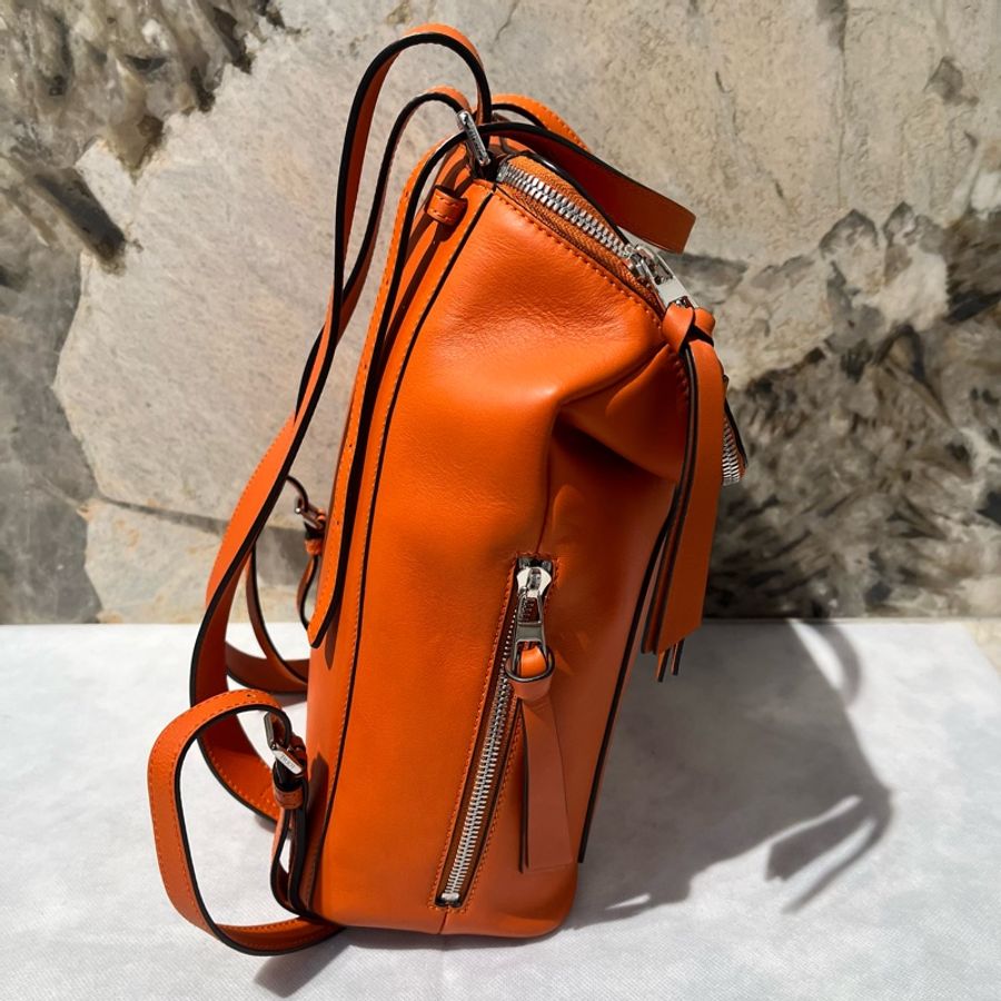 Loewe橘色牛皮 Goya Small後背包-1
