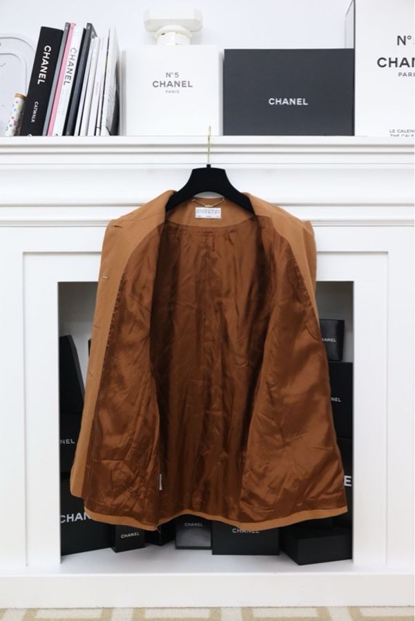 Givenchy深棕色金扣三口袋长外套-4