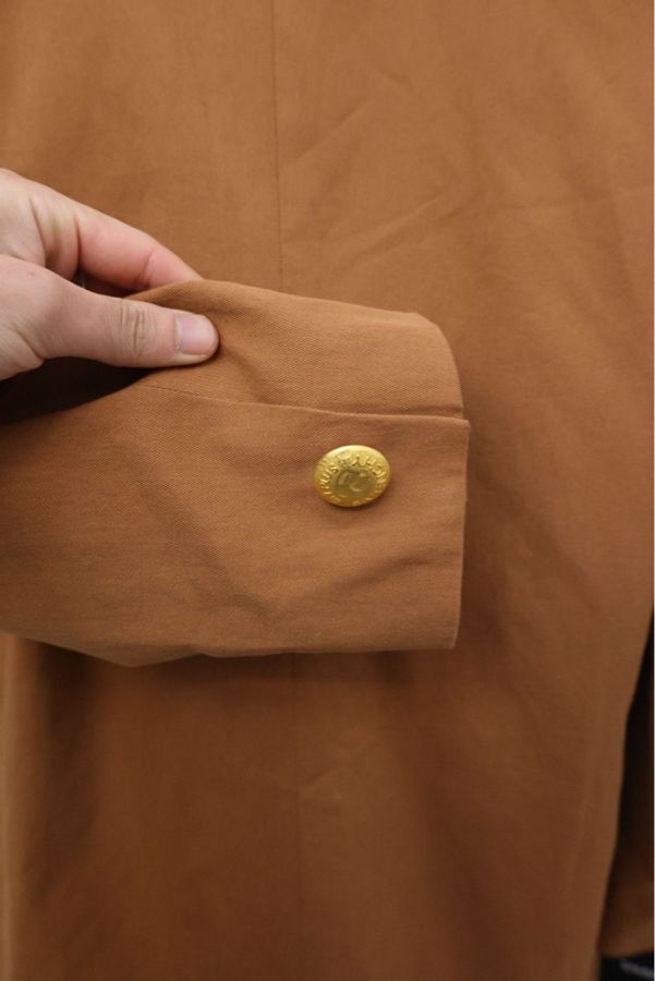 Givenchy深棕色金扣三口袋长外套-6