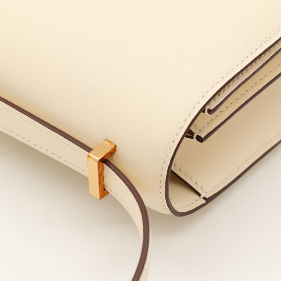 Hermès Constance mini康康 18 Nata 奶油白 Swift皮 玫瑰金釦 康康包 斜背包 肩背包-11