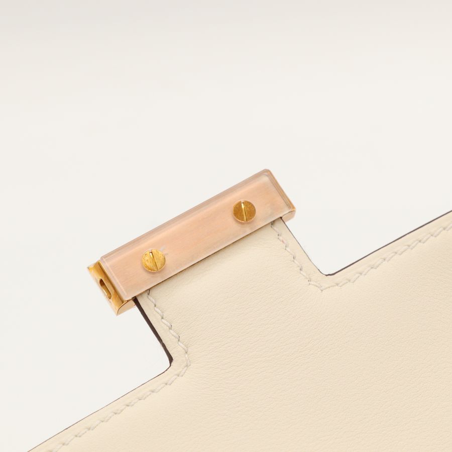 Hermès Constance mini康康 18 Nata 奶油白 Swift皮 玫瑰金釦 康康包 斜背包 肩背包-18