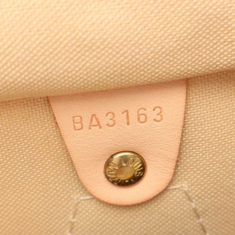 路易威登 Speedy 30 手提包 N41533 Damier Azur 帆布皮革 白色 二手 LV-4