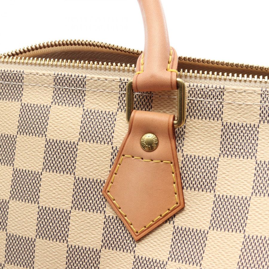 路易威登 Speedy 30 手提包 N41533 Damier Azur 帆布皮革 白色 二手 LV-7