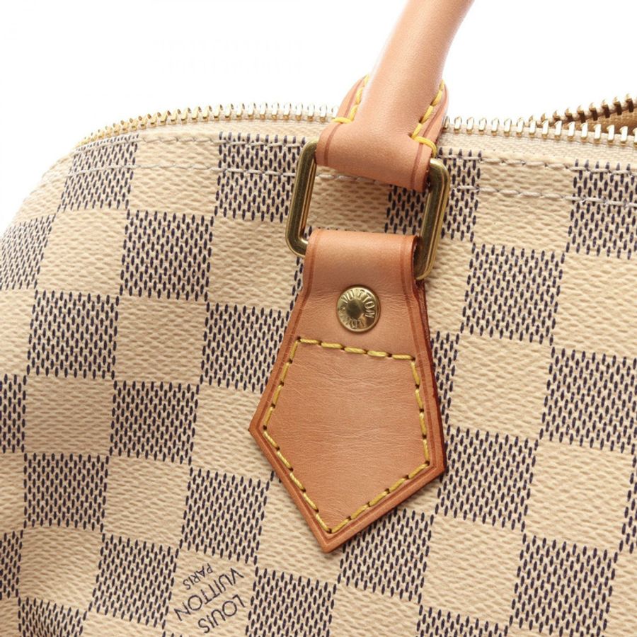 路易威登 Speedy 30 手提包 N41533 Damier Azur 帆布皮革 白色 二手 LV-8