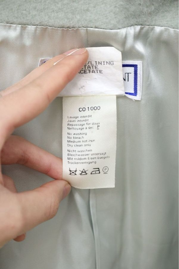 YSL薄荷浅绿色一粒扣翻领大衣外套-12