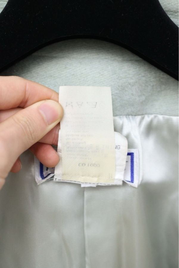YSL薄荷浅绿色一粒扣翻领大衣外套-14