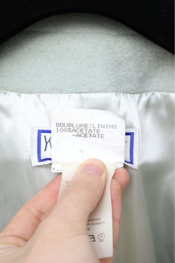 YSL薄荷浅绿色一粒扣翻领大衣外套-16