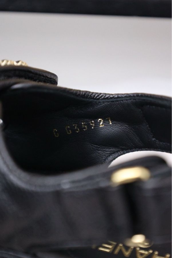 Chanel 20年紫色亮片黑色针织拼接玛丽珍鞋-9