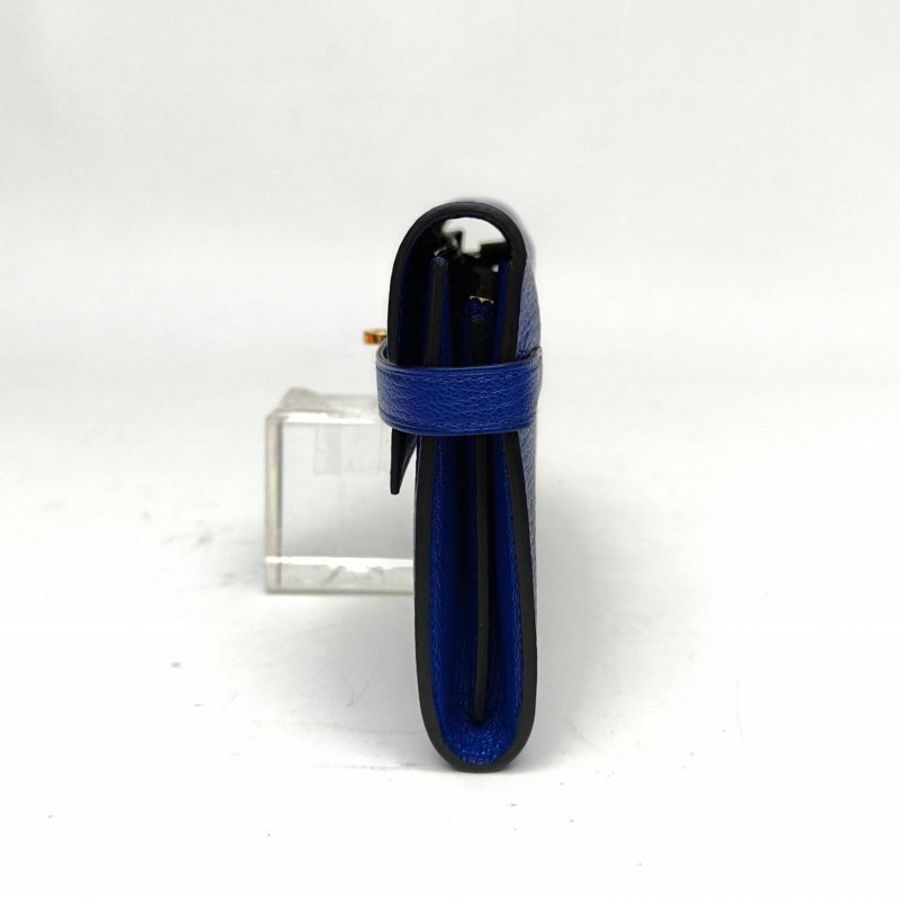 HERMES Kelly長款錢包電光藍山羊皮C刻金扣-1