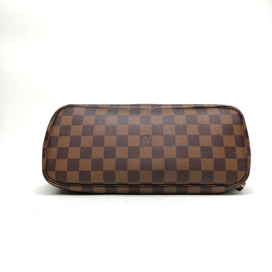 LOUIS VUITTON Neverfull小號無子袋棕色棋盤格PVC金扣2010肩背包-4