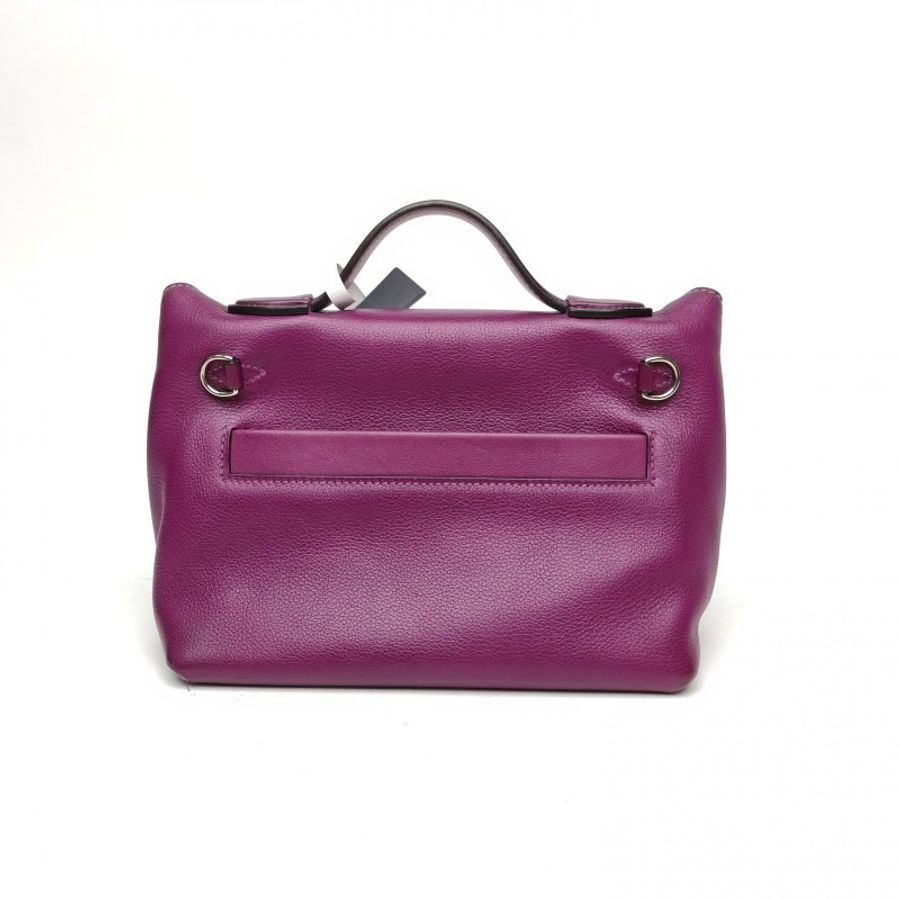 HERMES 2424mini21海葵紫EC皮Y刻銀扣肩背包-2