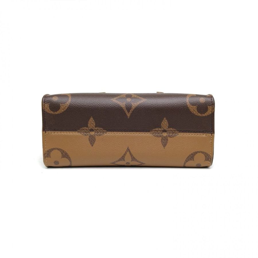 LOUIS VUITTON Onthego小號25二合一寬肩帶老花PVC金扣晶片肩背包-4