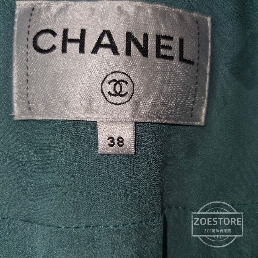 CHANEL 2022 春夏 藍色斜紋軟呢拼牛仔外套-8