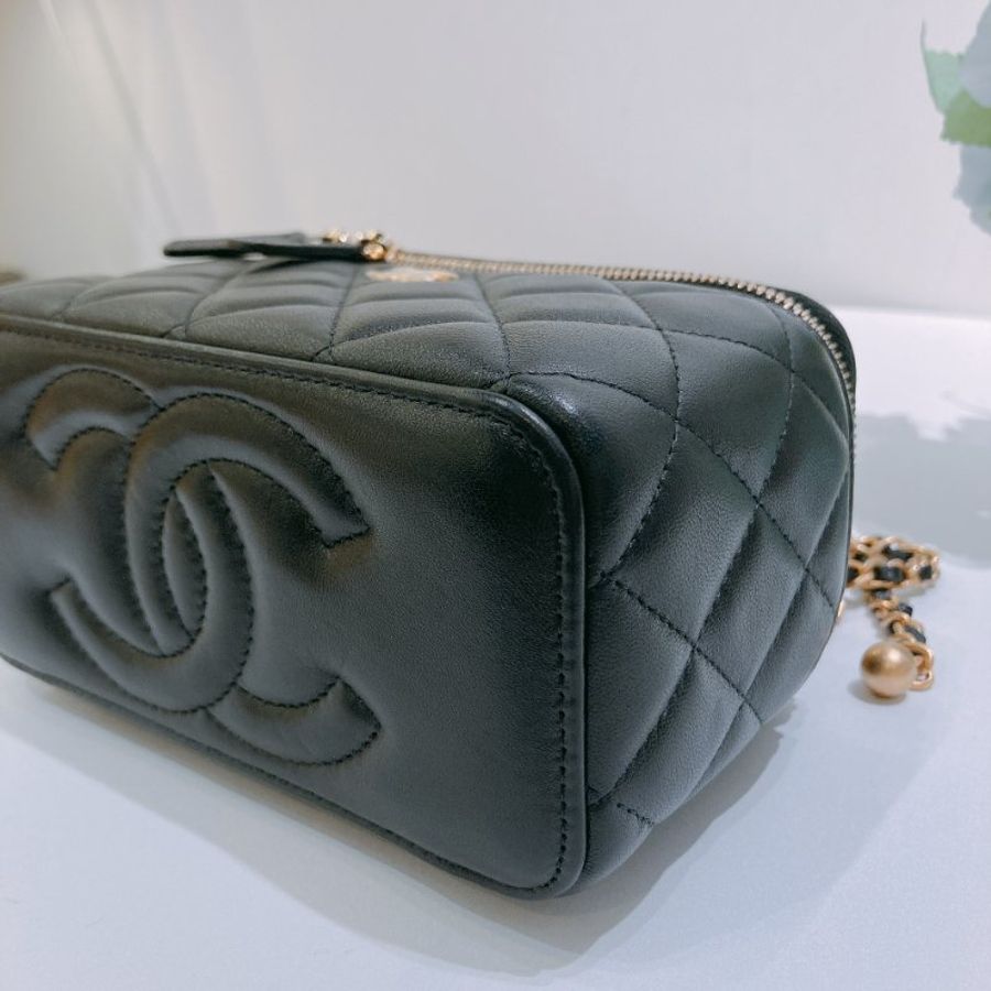 TW4932 Chanel 香奈兒經典長盒子連調節扣包包 Vanity Case With Gold Ball Black x GHW-19