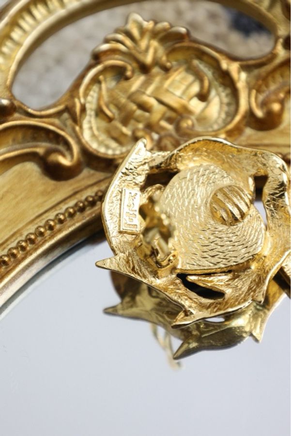 YSL素金蓝色爱心琉璃耳夹-10