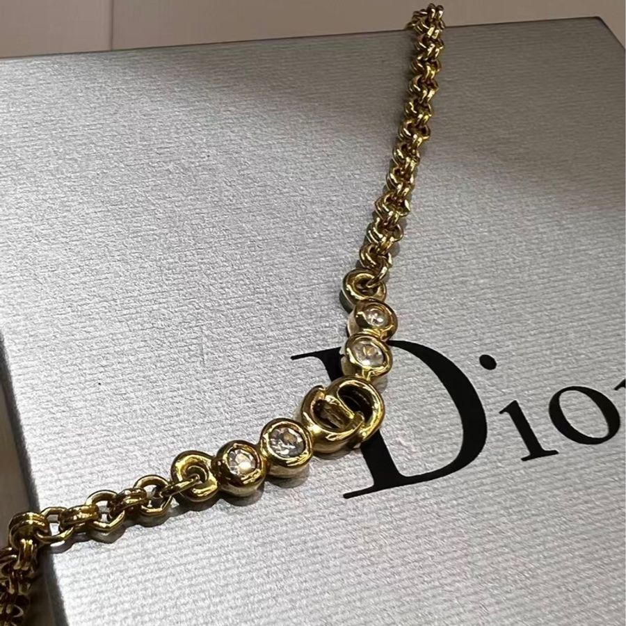 Dior CD鍍金水鑽鎖骨頸鏈(爆款款式)-6