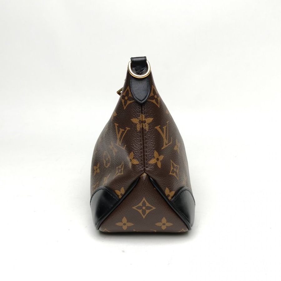 LOUIS VUITTON BOULOGNE牛角包可拆卸肩帶黑色PVC晶片老花肩背包-3