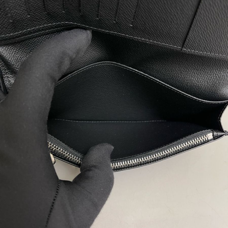 Louis Vuitton 黑色水波纹長款錢包-8