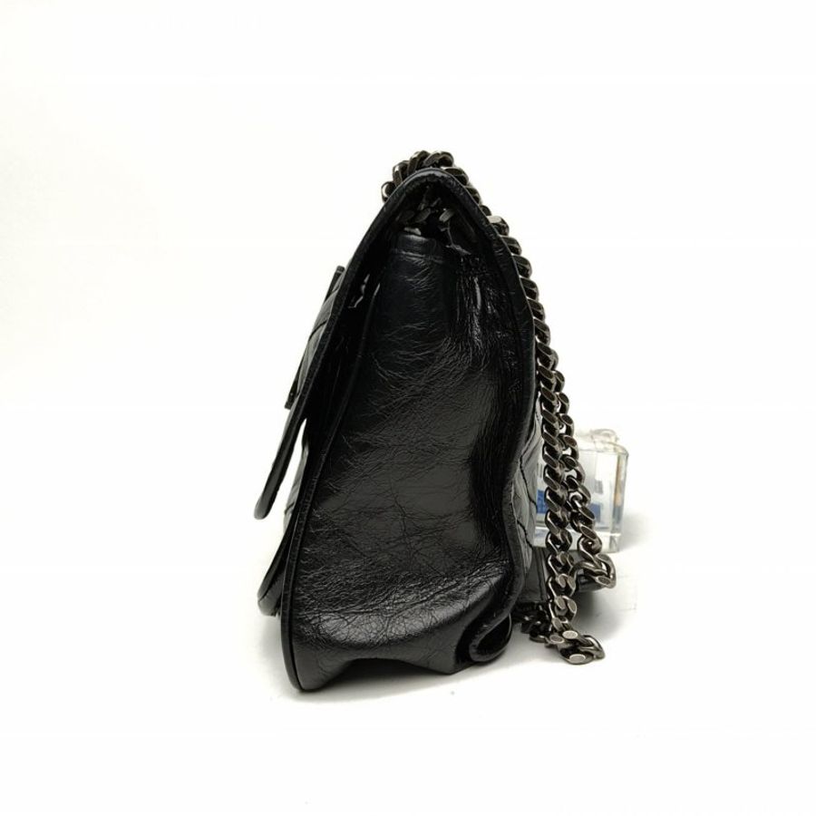 SAINT LAURENT Niki中號28黑色牛皮革銀扣肩背包-1