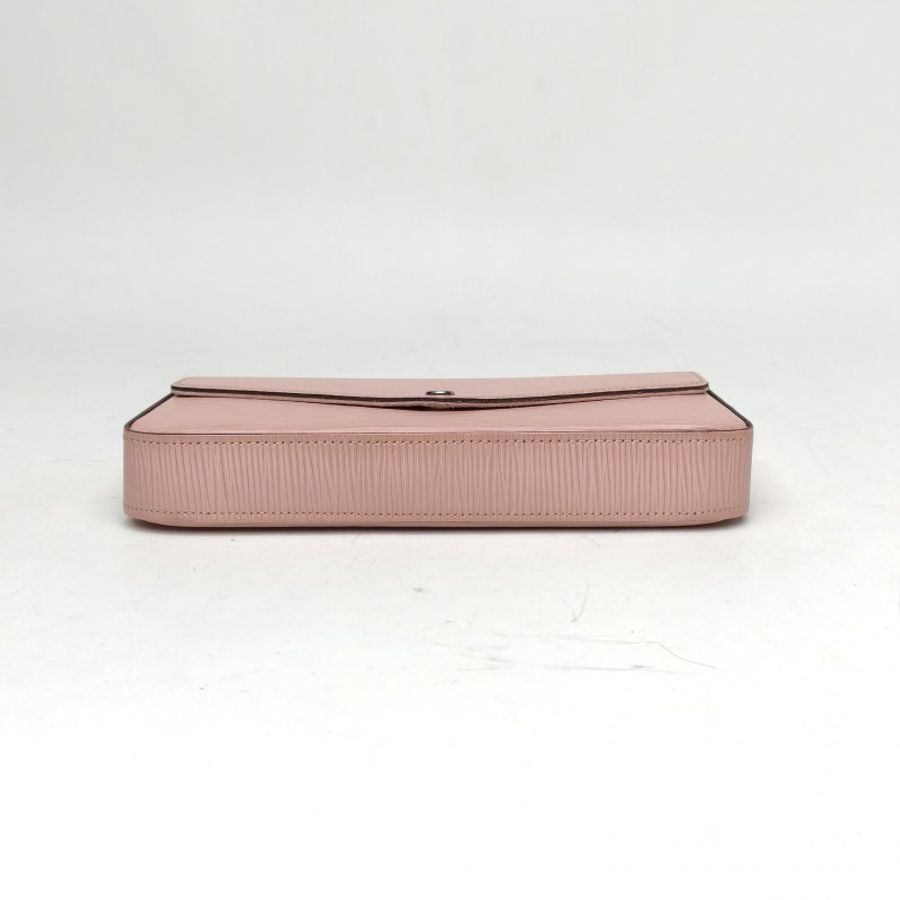 LOUIS VUITTON POCHETTEFELICIE三合一鏈條包粉色水波紋牛皮肩背包-4