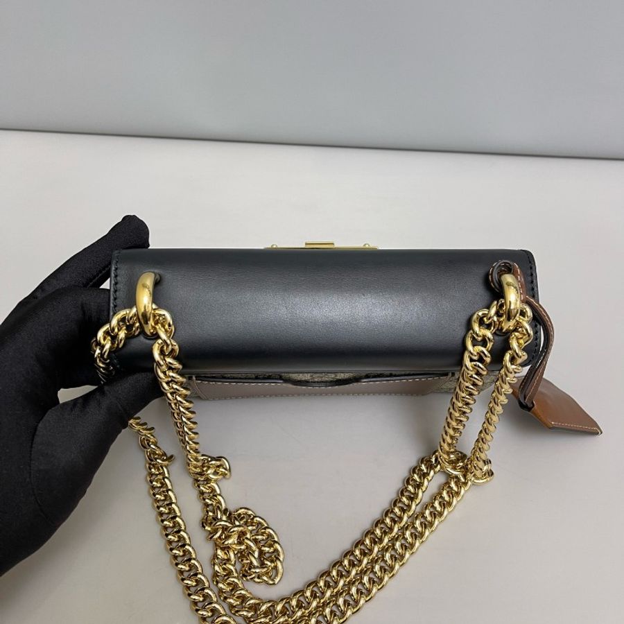 Gucci Padlock小號黑蓋老花月光寶盒-5