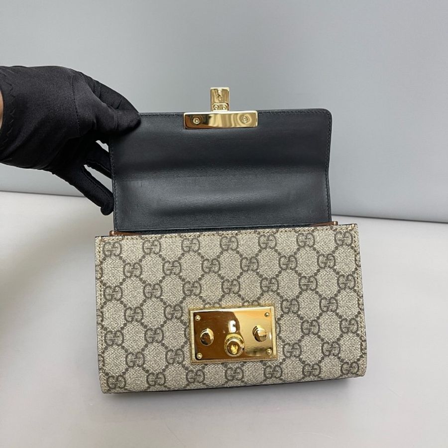 Gucci Padlock小號黑蓋老花月光寶盒-7