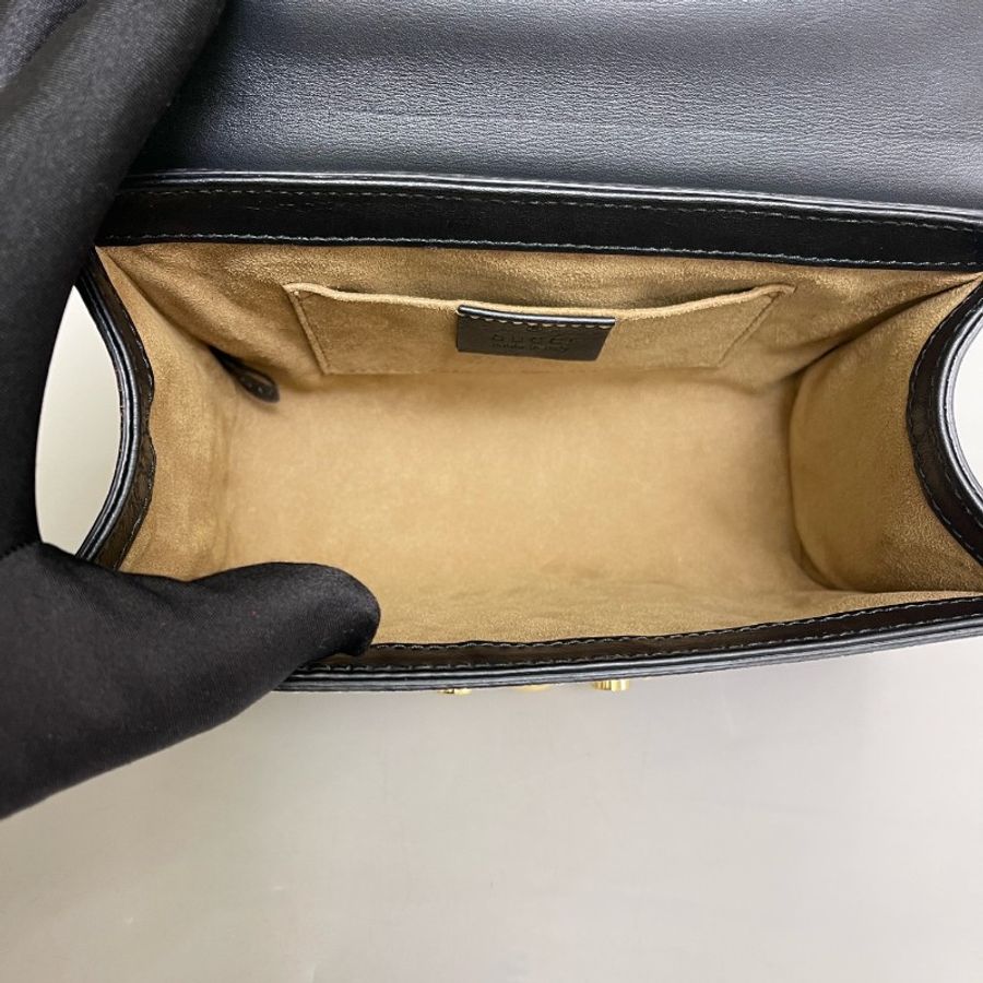 Gucci Padlock小號黑蓋老花月光寶盒-8