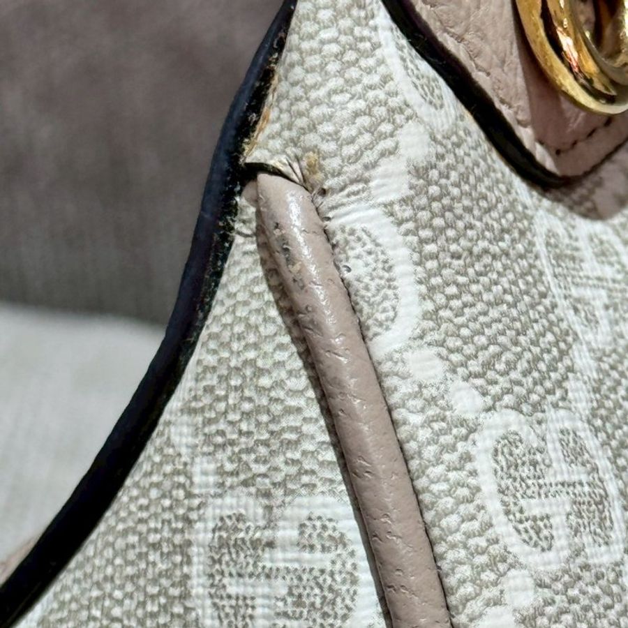 Gucci retro mini經典LOGO 燕麥色半月包-23