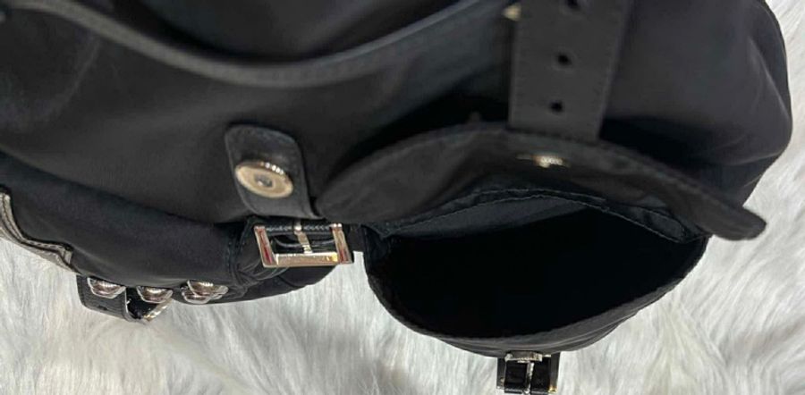 PRADA Robot 黑色尼龍雙口袋後背包-16