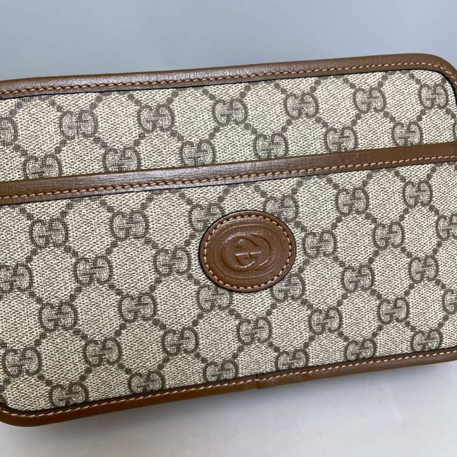 Gucci 焦糖色老花相機包-7