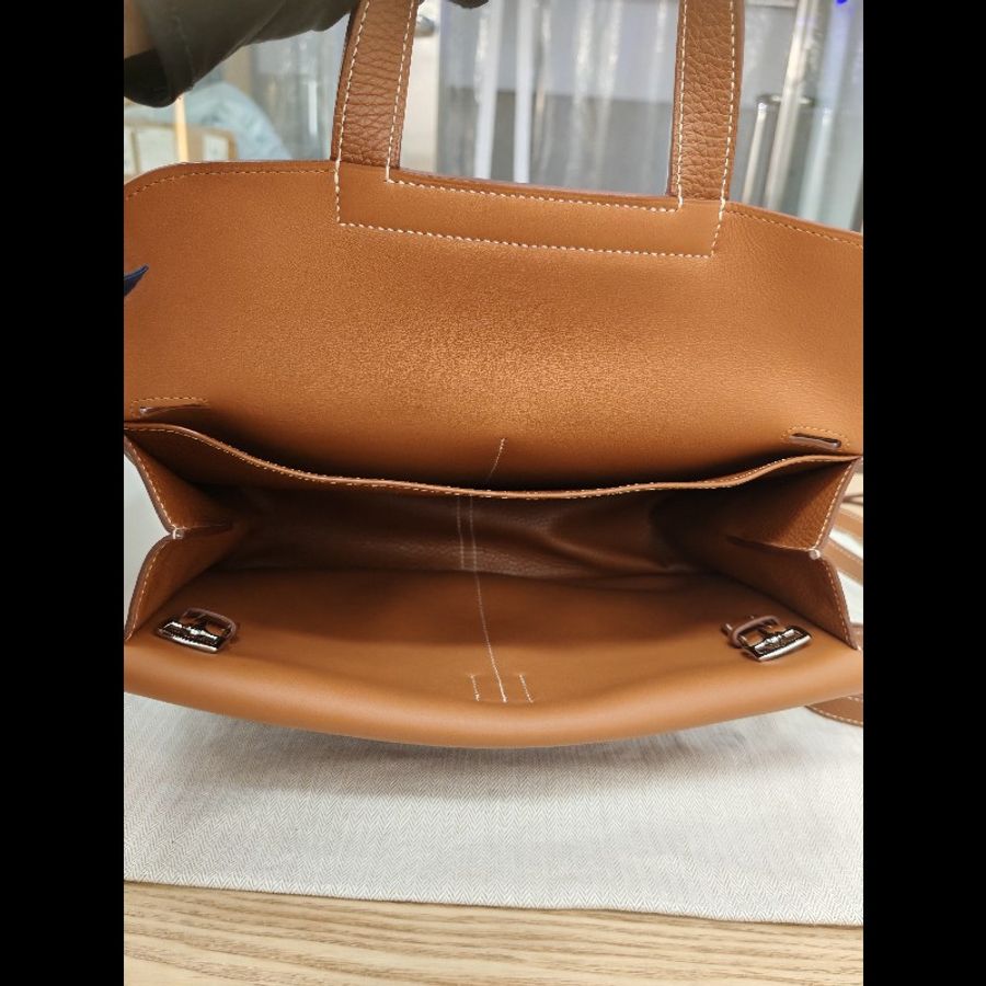 Hermes Halzan 31 金棕銀扣-12