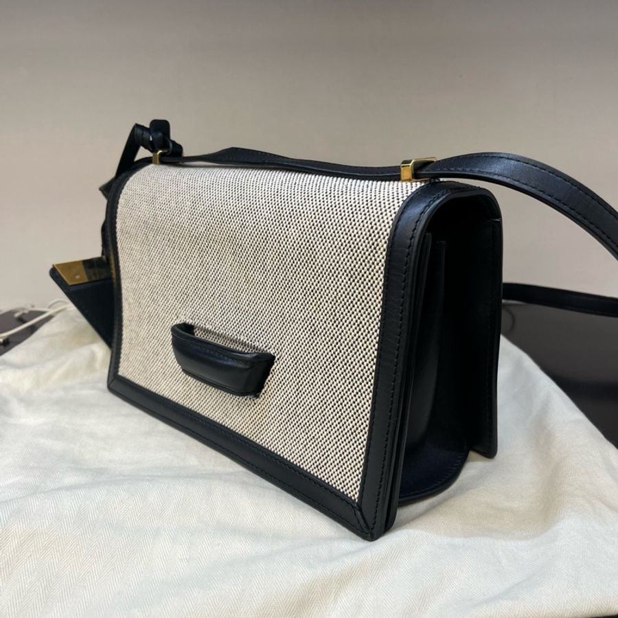Loewe羅意威 Barcelone巴塞羅那帆布拼皮斜挎包 附件防塵袋-2