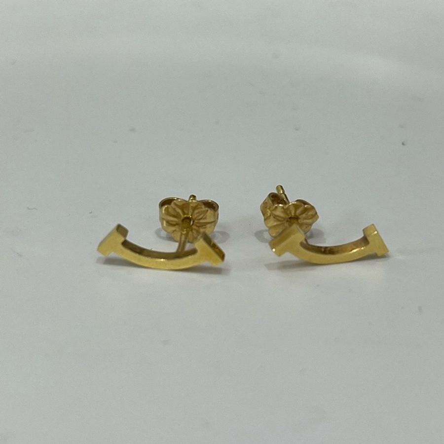 Tiffang&Co T系列 小號微笑耳釘 章若楠同款 18k金款 附件無-1