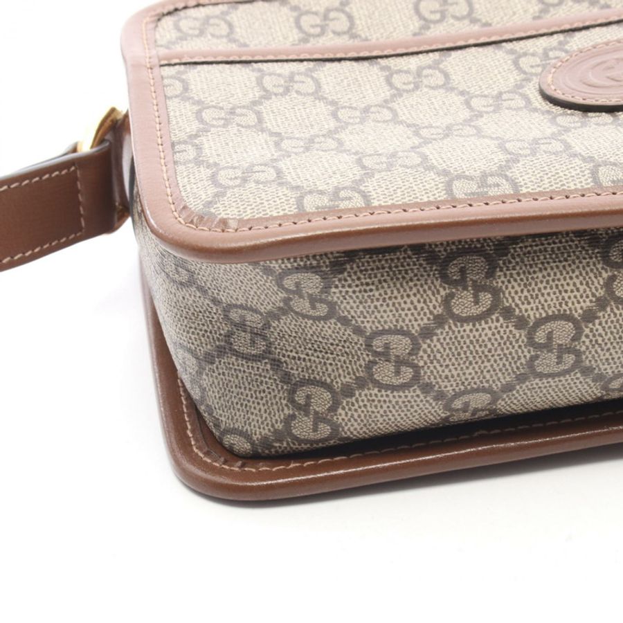GUCCI 雙G標誌Supreme迷你斜背包 658572 92TCG 帆布-5