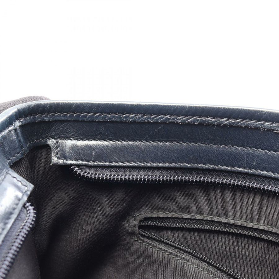 GUCCI GG Supreme 單肩斜背包 388924 帆布皮革 米色 海軍藍 二手-5