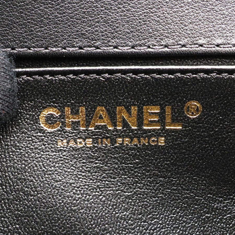 CHANEL 香奈兒 Handle Boy 25 黑色 羊皮 金釦 A94804-3
