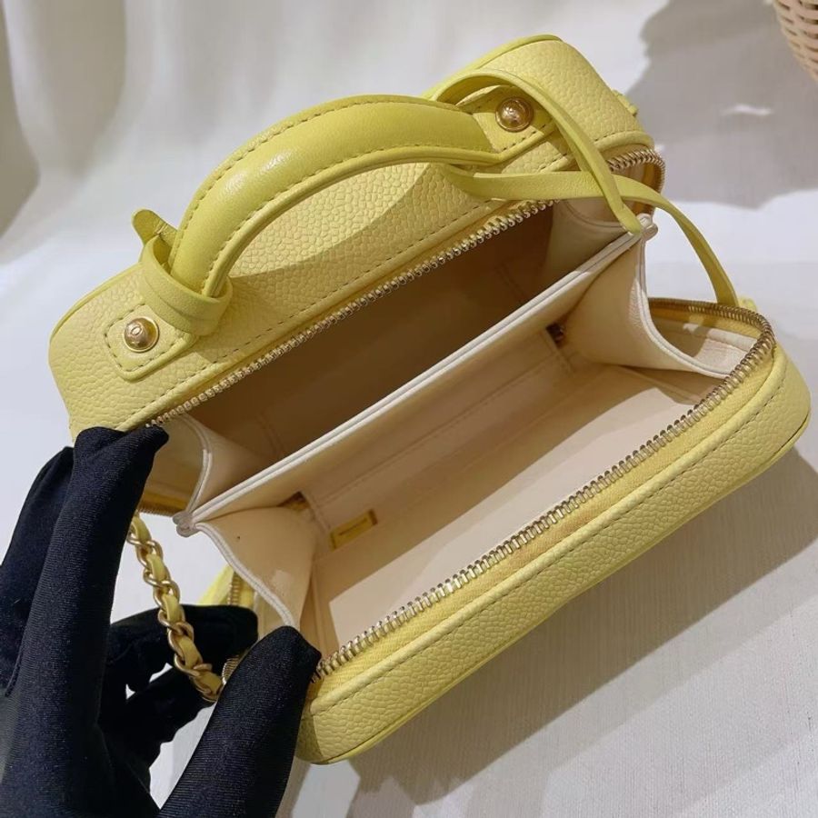 香奈兒vanity黃色相機包鏈條包-6