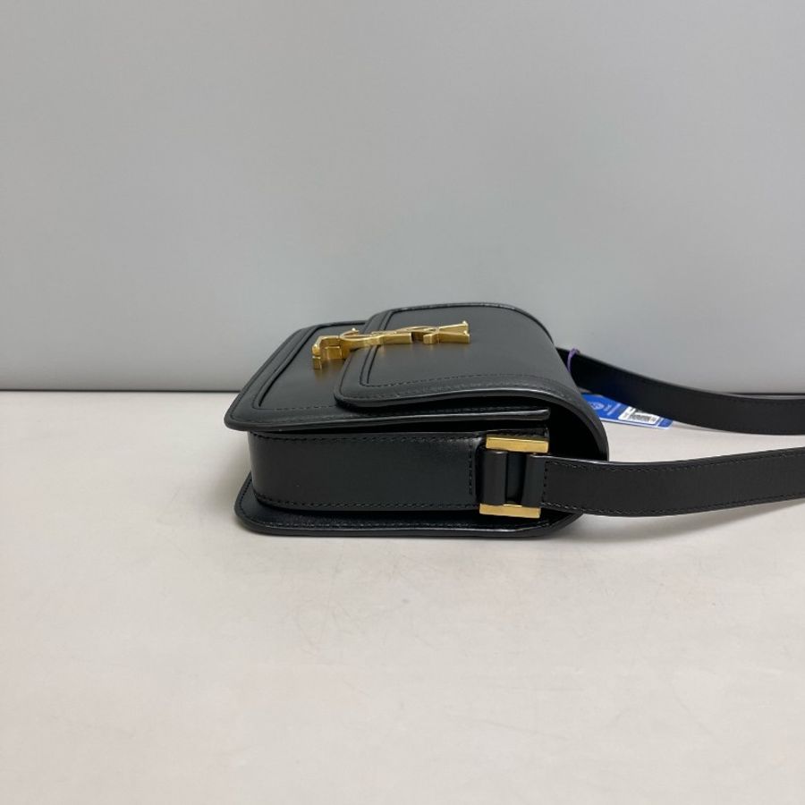YSL solferino box小號黑金全皮豆腐包-2