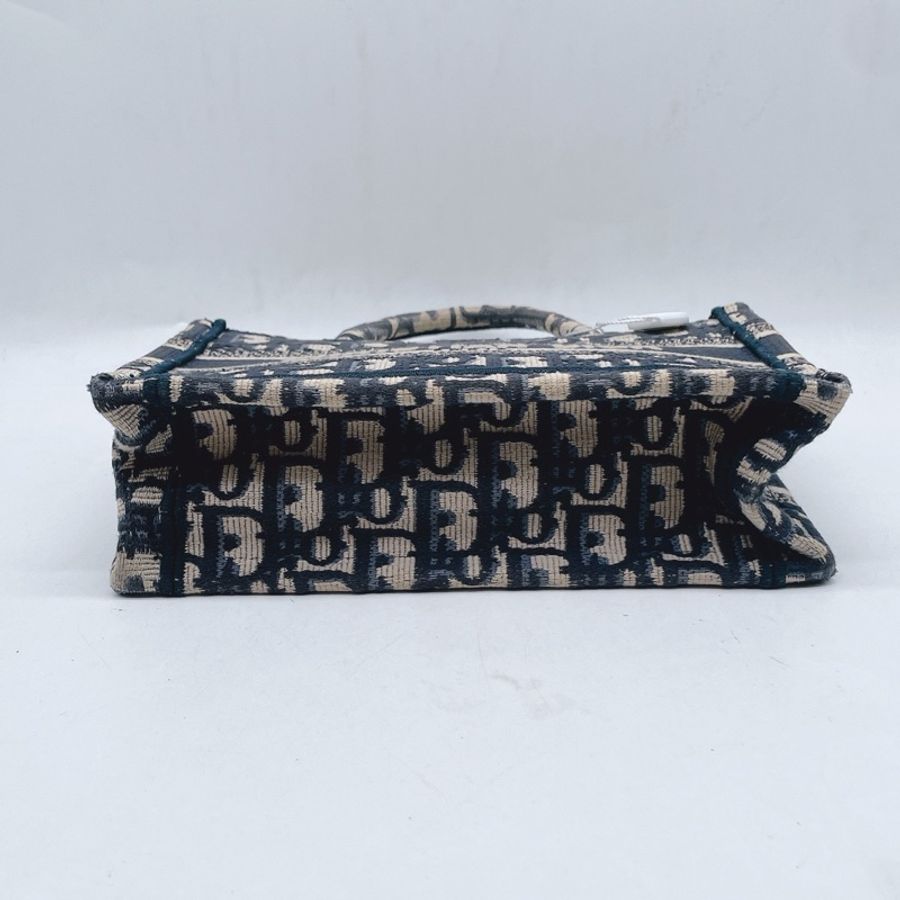 迪奧/Dior Book Tote 橫版迷你托特 經典藍色老花-3