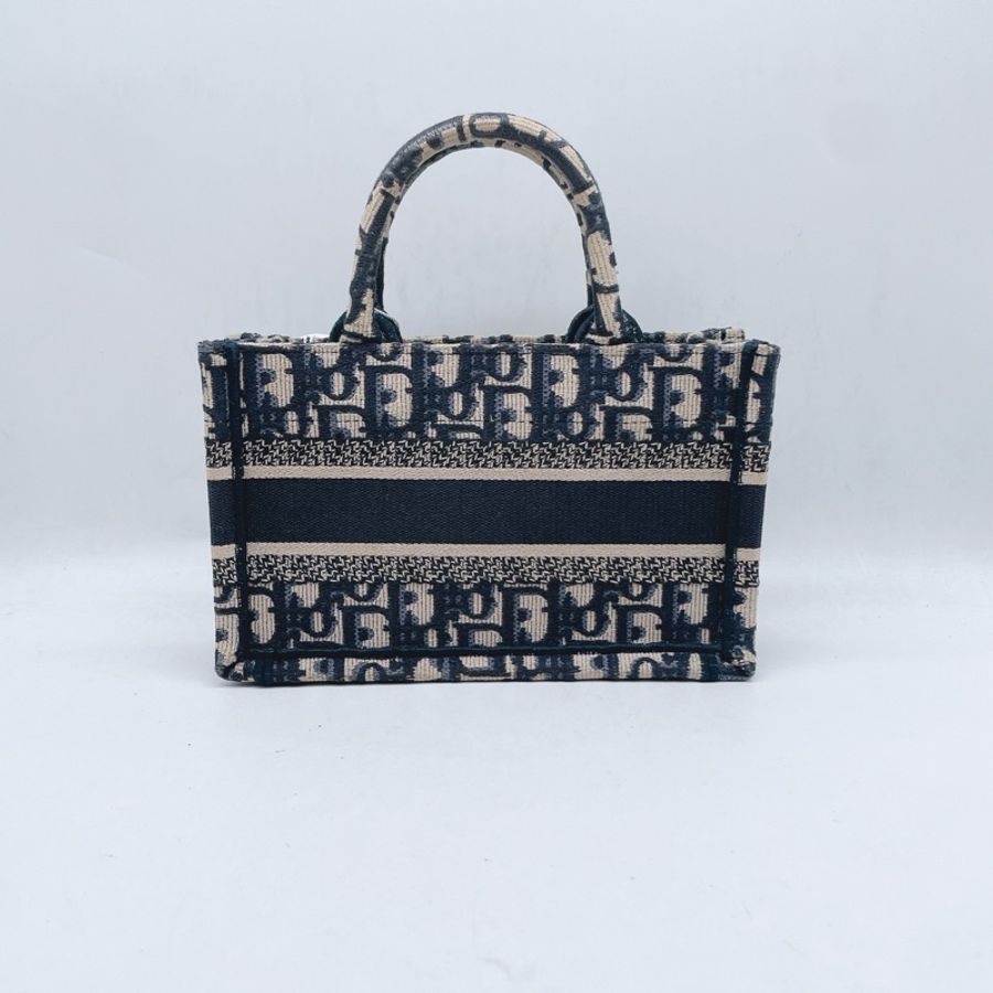 迪奧/Dior Book Tote 橫版迷你托特 經典藍色老花-4