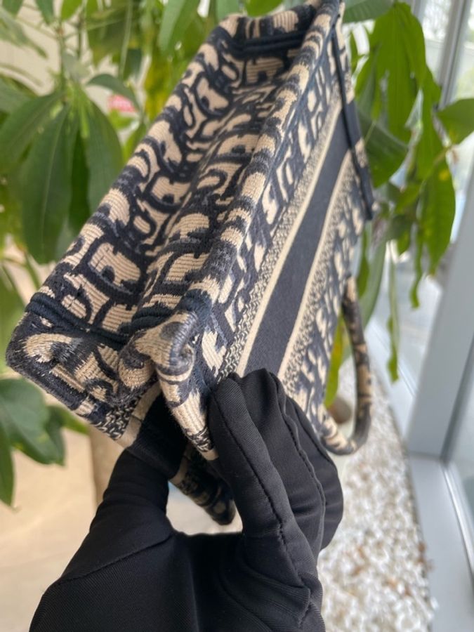 迪奧/Dior Book Tote 橫版迷你托特 經典藍色老花-9