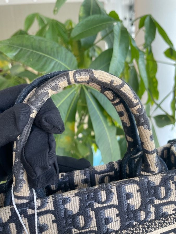 迪奧/Dior Book Tote 橫版迷你托特 經典藍色老花-17