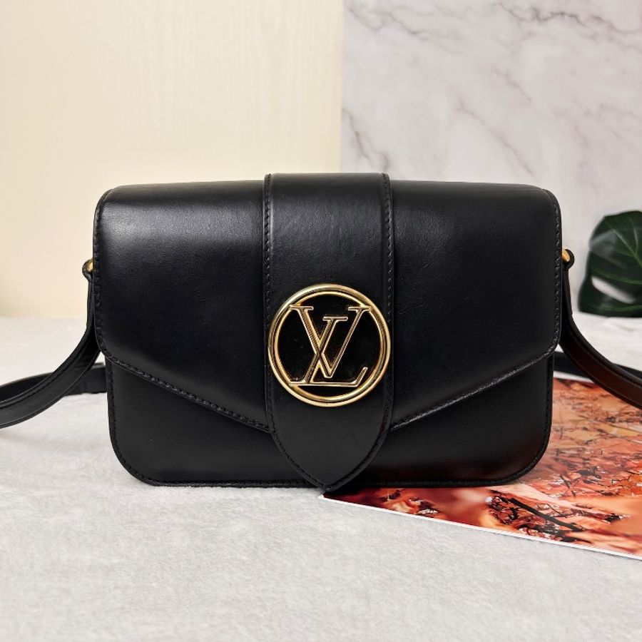 LV Pont9 MM 金釦下蓋斜背包 M55948-5