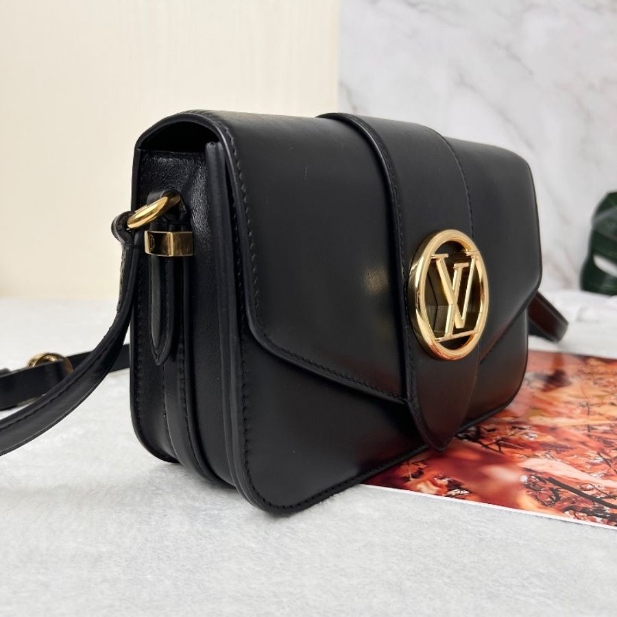 LV Pont9 MM 金釦下蓋斜背包 M55948-6
