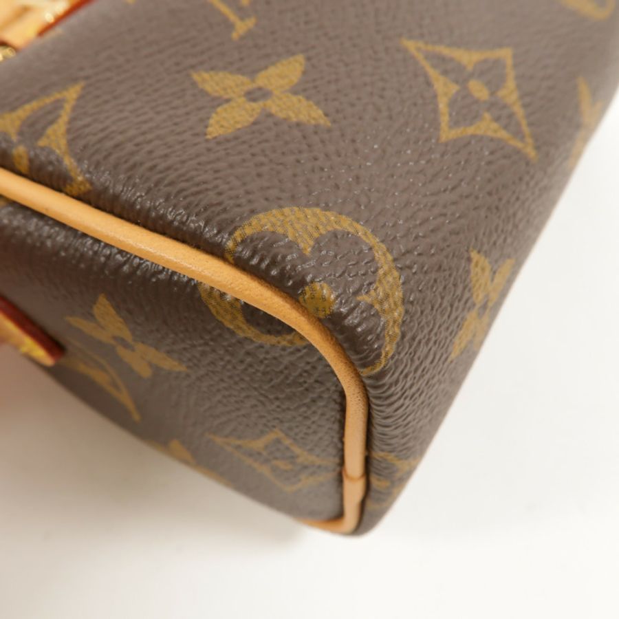 LOUIS VUITTON Monogram Nano Speedy金扣手挽肩背兩用袋-10