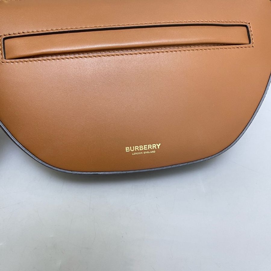 Burberry 焦糖色拼色半月單肩斜挎包-7