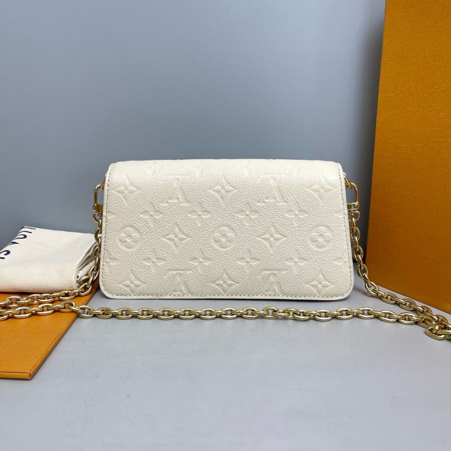 Louis Vuitton wallet米色牛皮壓紋小郵差包 晶片-1