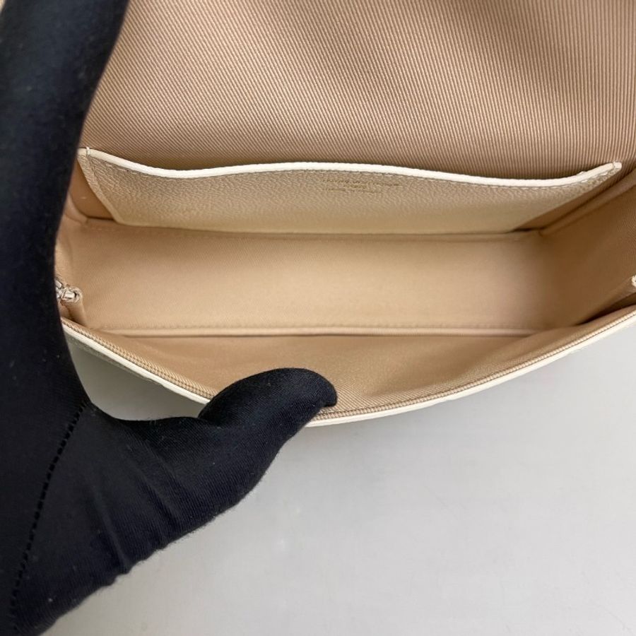 Louis Vuitton wallet米色牛皮壓紋小郵差包 晶片-4