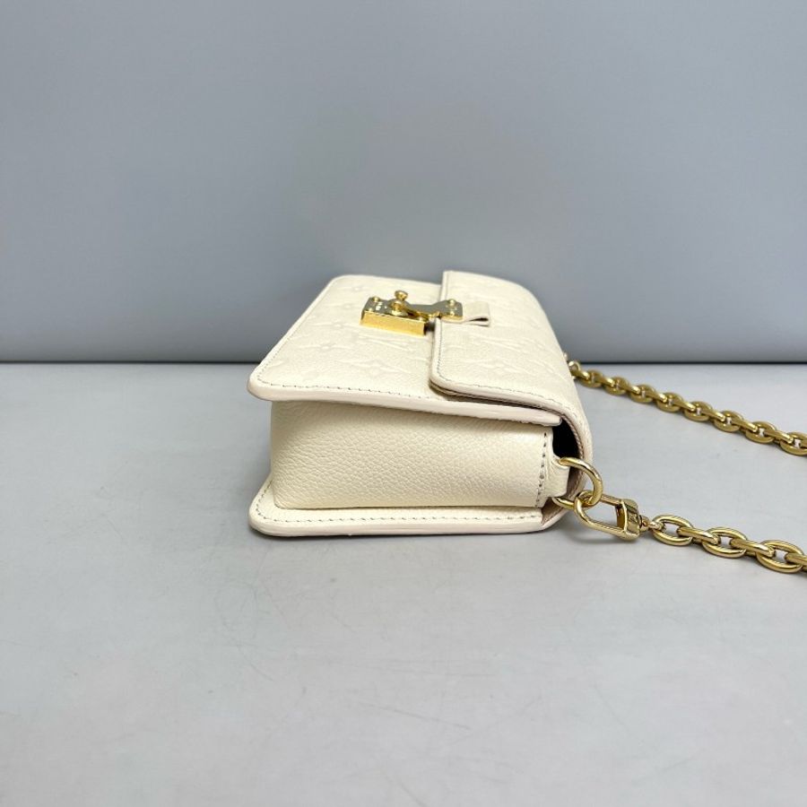 Louis Vuitton wallet米色牛皮壓紋小郵差包 晶片-5