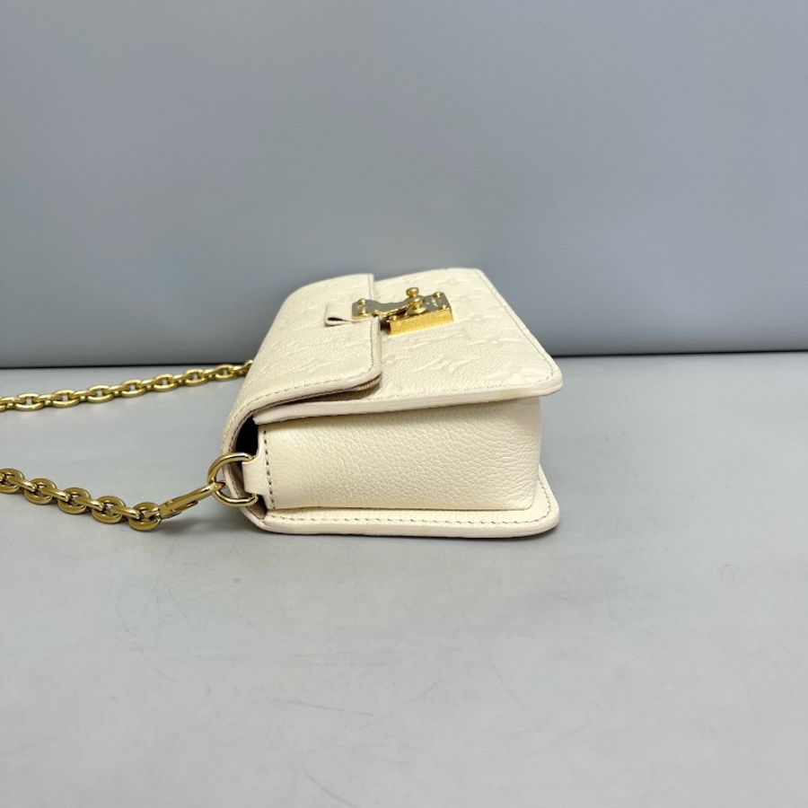 Louis Vuitton wallet米色牛皮壓紋小郵差包 晶片-6